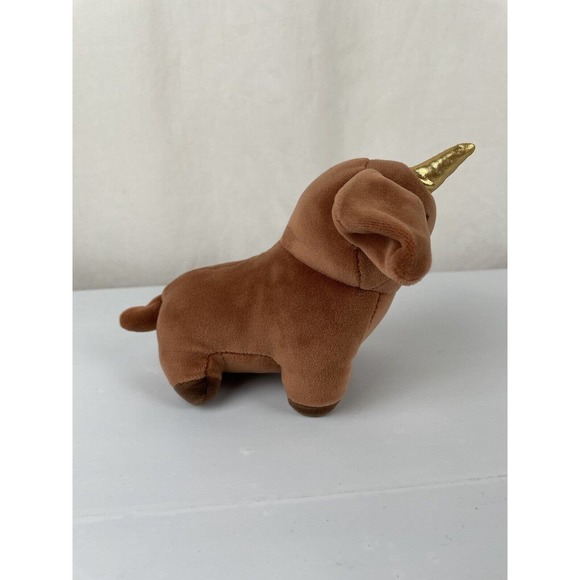 Snug a Babies SOFT Small Brown & Gold Puppy Unicorn plush EXCELLENT CONDITION - Picture 2 of 10